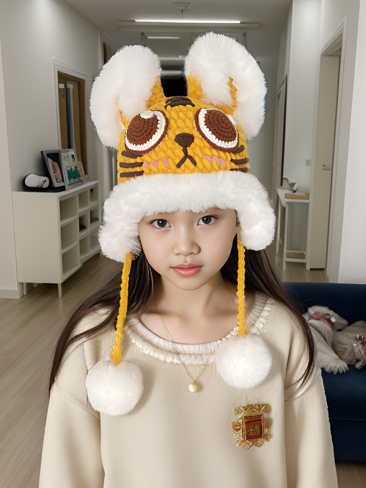 手工diy儿童虎头毛线帽秋冬保暖针织护耳帽钩针亲子帽送女友礼物,服饰配件/皮带/帽子/围巾,DIY编织材料包,淘宝优惠券,粉丝福利购,淘宝优惠卷