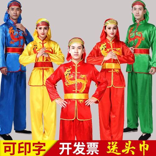 中国风男打鼓服演出服秧