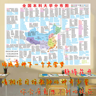 高三教室激励志目标墙贴各省重点名校高校海报全国本科大学分布图