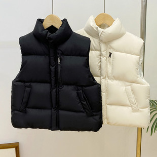 儿童羽绒棉马甲男童秋冬外穿背心宝宝保暖坎肩休闲外套女童棉马甲
