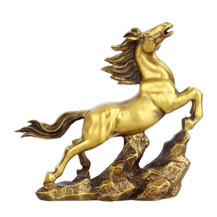 朴器 铜奔马摆件 铜马摆件 铜千里马摆件 铜双马奔腾摆件送铜钱