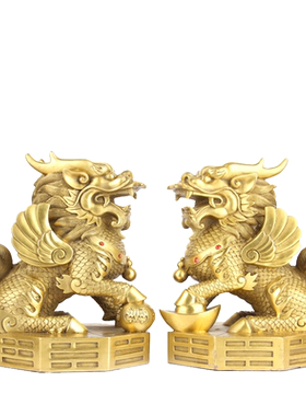 加厚八卦厘米麒麟摆件