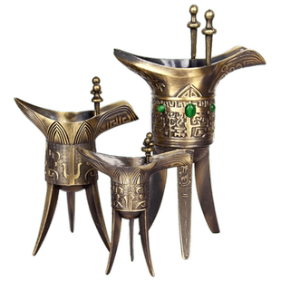 仿青铜器爵杯酒尊古代酒杯仿古创意礼品乾隆杯家居古董摆件