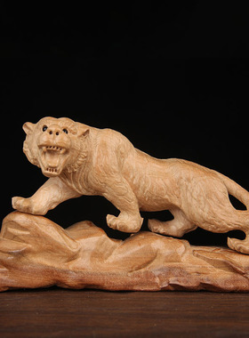 桃木工艺品十二生肖虎饰