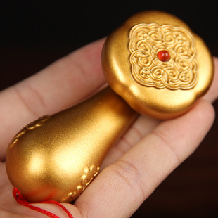 铜实心旋转铜如意手把件实心铜如意旋转如意解压铜如意转转手把件