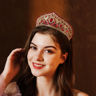 欧美新娘锦尚巴洛克镶钻奢华走秀女王皇冠结婚婚纱礼服头饰品王冠