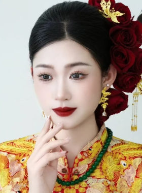 新娘头饰玫瑰凤凰发簪