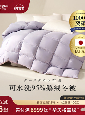 Interlagos日本羽绒被95鹅绒冬被可水洗被子加厚被芯春秋鹅绒被