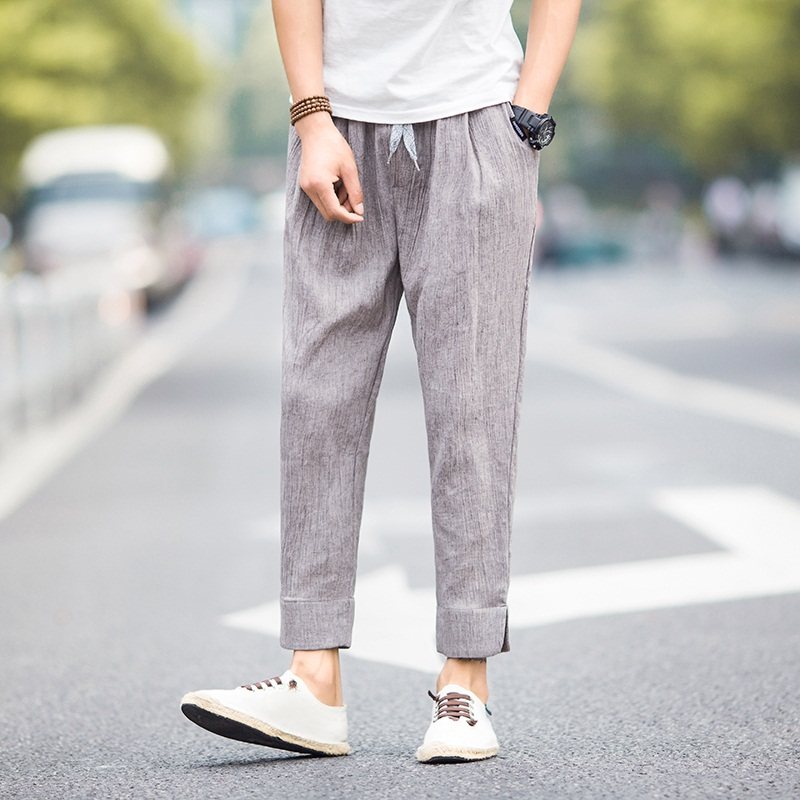 亚麻裤男士休闲裤中国风潮流夏季小脚裤韩版9九分裤男棉麻裤子男|msdalam kategori Pakaian Lelaki, seluar santai - dari Buy2taobao.com untuk memberikan perkhidmatan ejen Taobao profesional membeli