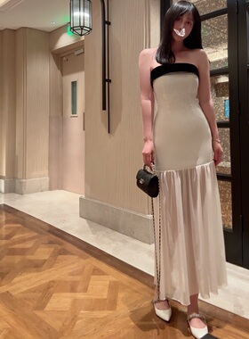 Sin boutique 人间coco生日裙无袖抹胸裙女夏小香风连衣裙长裙