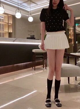 Sin boutique 百褶裙裤女春季新款休闲百搭显瘦性感辣妹a字短裤