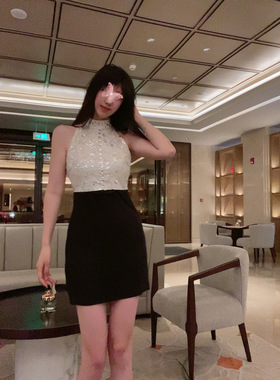 Sin boutique 高定春夏新款缪miu礼服女挂脖钻名媛生日连衣裙仙气