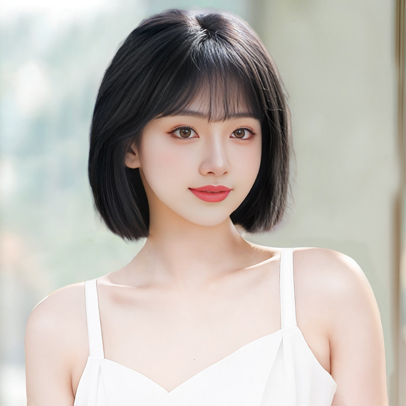 假发女短发全头套式自然波波头发型圆脸减龄气质整顶假发套