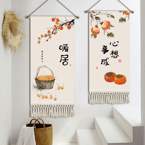 十八藏中式暖居玄关挂画布艺