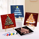 圣诞节diy数字油画充填油彩卡通动漫圣诞树涂鸦丙烯治愈装 饰画