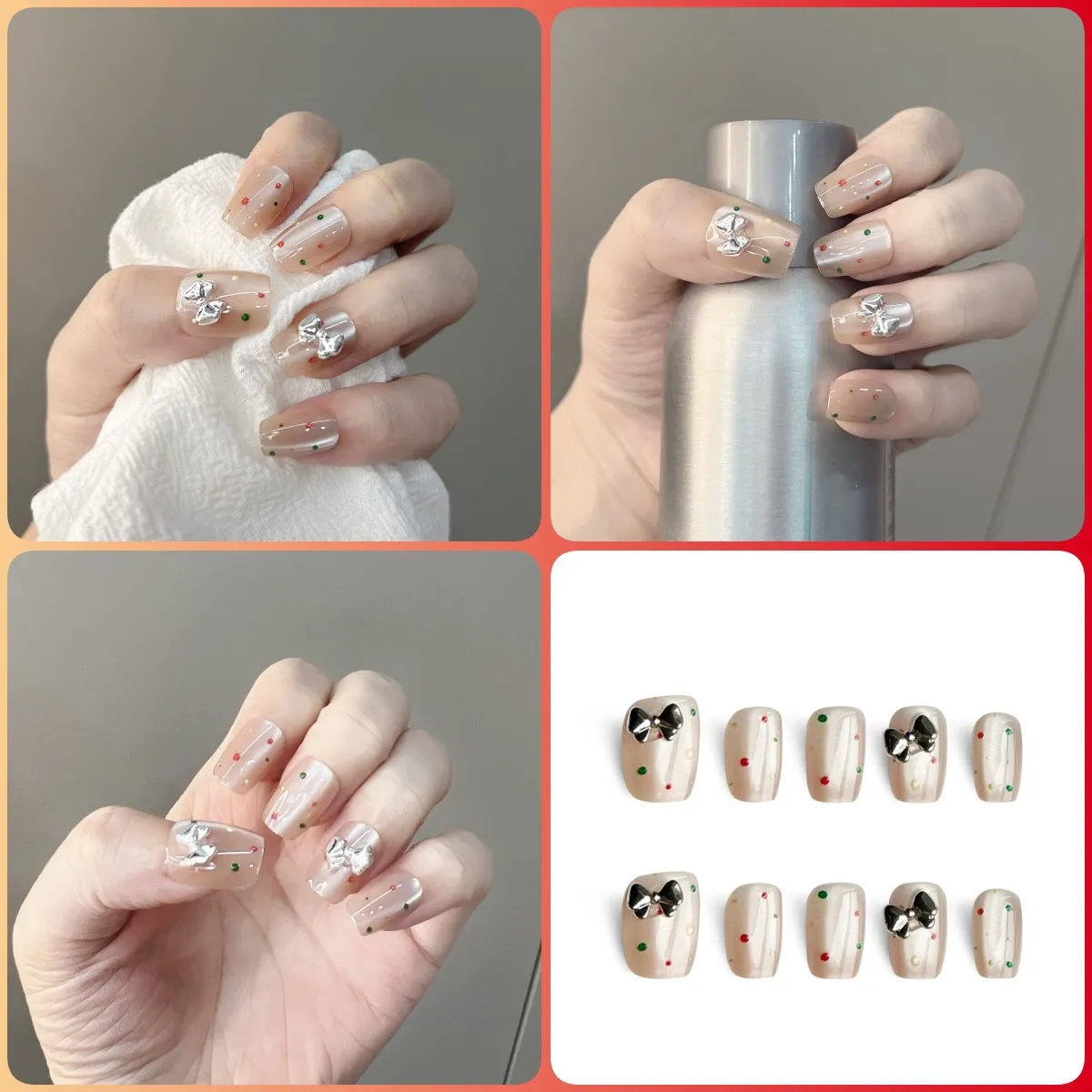 芒遇10片穿戴甲美甲贴片爆闪指甲油新款猫眼晶石暴钻