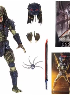 NECA铁血战士P2豪华版迷失重装面具眼睛LED发光 关节可动手办模型