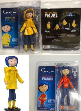 NECA 7寸 鬼妈妈 卡洛琳 雨衣版 条纹衫 真衣服 盒装手办模型玩具