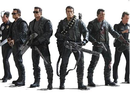 NECA7寸终结者5创世纪T800T1000骨架施瓦辛格可动手办人偶模型玩