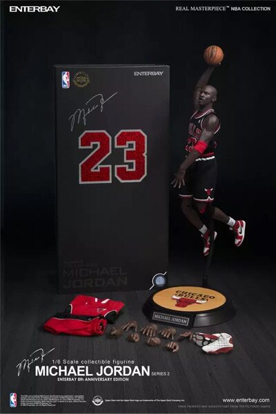乔丹人偶nba篮球公仔1/6兵人模型黑色jordan可动手办玩偶礼品35cm