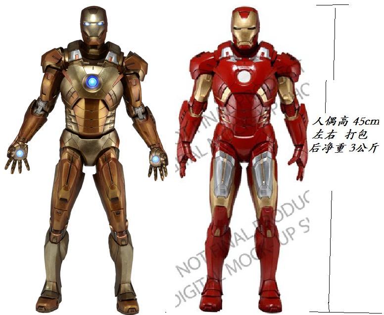 NECA现货土豪金钢铁侠手办人偶