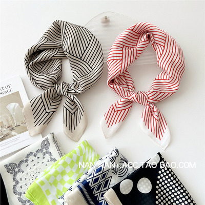 70CM小方巾几何印花百搭女