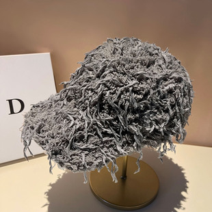 破土风毛绒小众脏辫立体棒球帽子秋冬季女时尚个性显脸小鸭舌帽