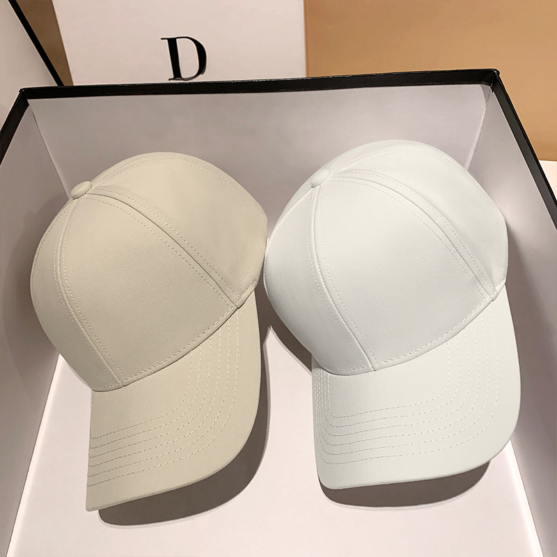 鸭舌帽女韩版纯色遮阳帽子四季款学生情侣逛街百搭宽檐防晒棒球帽