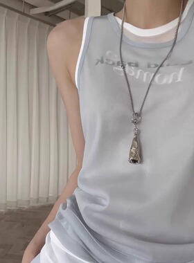 LOW CLASSIC 25夏季新款韩国设计师品牌轻薄字母印花叠穿吊带背心