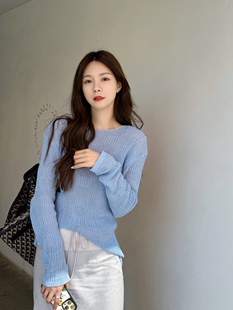 毛衣25春夏新款 慵懒风舒适温柔套头针织衫 classic赵露思同款 low