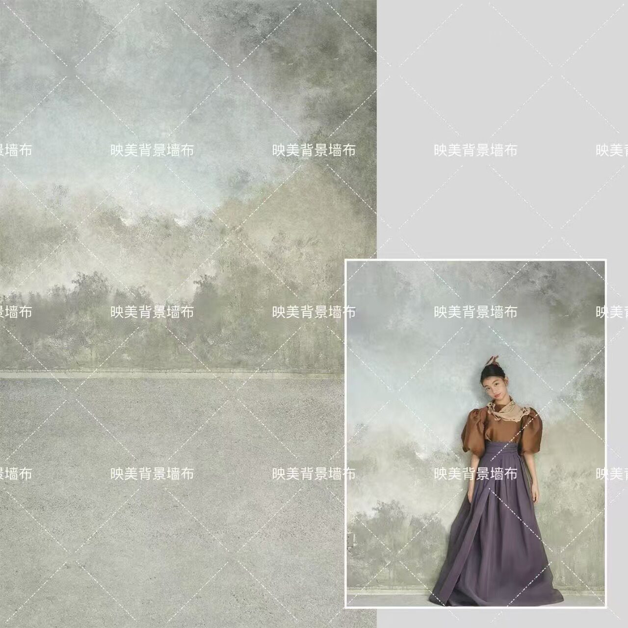 油画纹理背景布高级感儿童古典肖像写真斑驳肌理拍照背景布