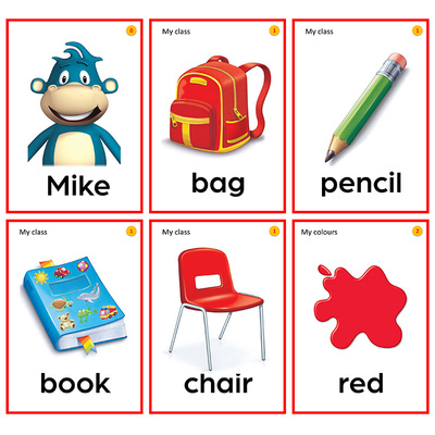 Super Safari幼儿启蒙英语入门123级 单词闪卡片学生塑封教师学具