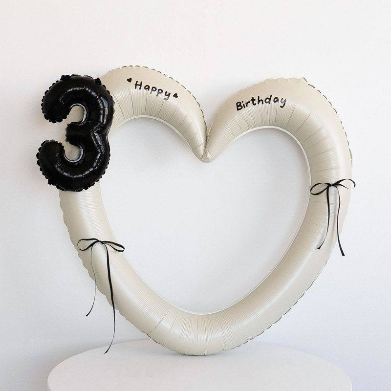 儿童生日镂空爱心相框气球男女孩周岁派对场景布置氛围感拍照道具,节庆用品/礼品,气球,淘宝优惠券,粉丝福利购,淘宝优惠卷
