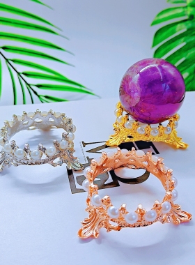 复古锌合金水晶球笔架摆件