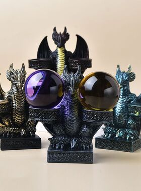 跨境新款万圣节装饰品欧式复古暗黑系战斗圣龙摆件树脂造景道具