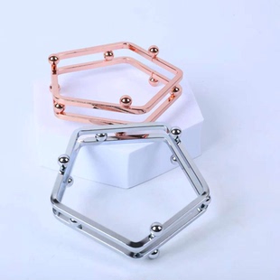 新款合金六边形双层展示架矿石水晶球奇石标本底座支架展览馆陈列