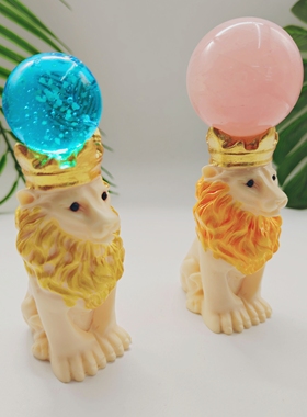 新款狮子水晶球底座支架摆件创意家居水晶石工艺品置物架