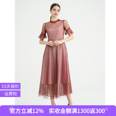 司歌蕾丝仙气宫廷显瘦连衣裙短袖A89M006