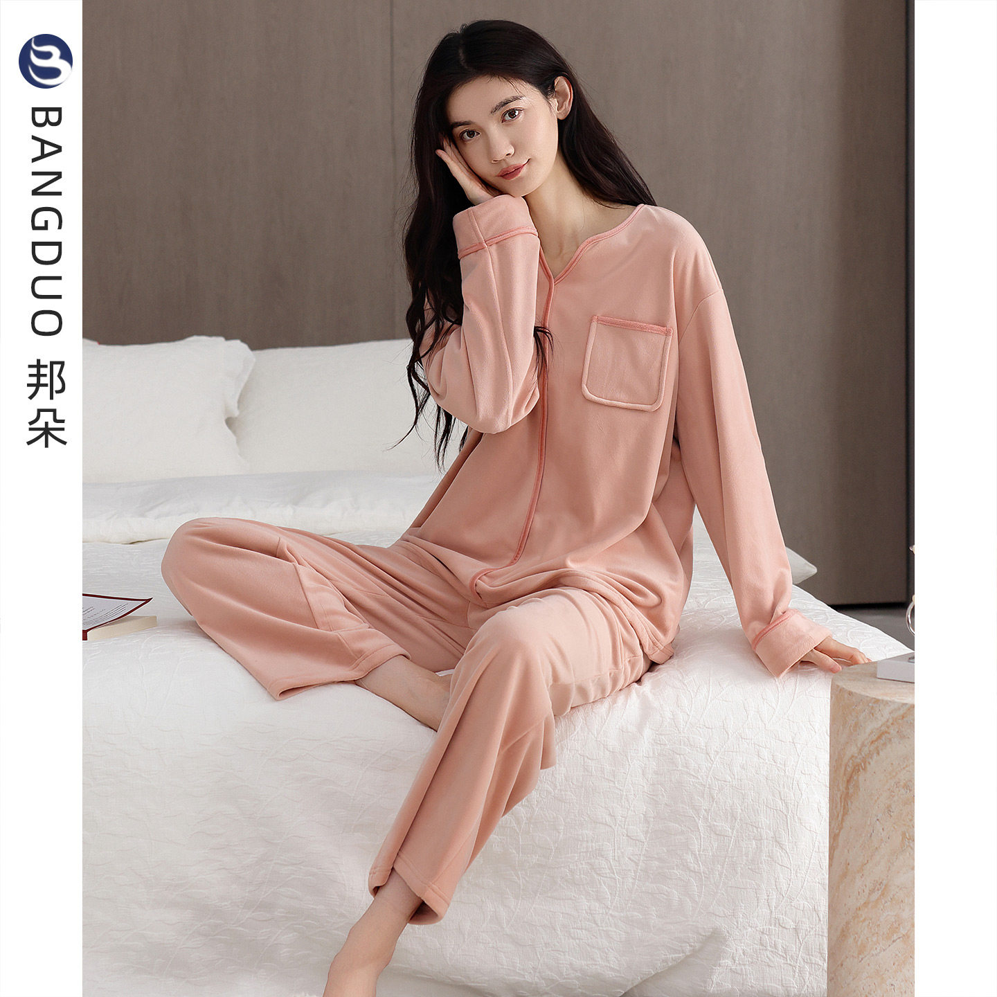 睡衣女士秋冬海岛绒长袖家居服