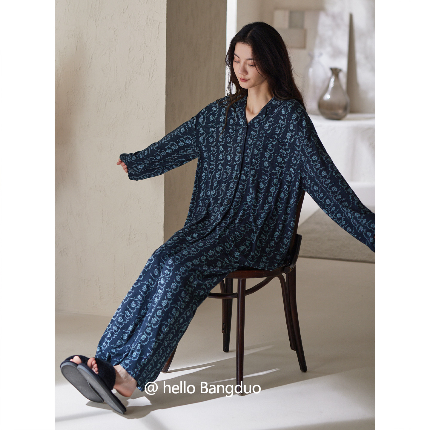 睡衣女士春秋款纯棉长袖家居服