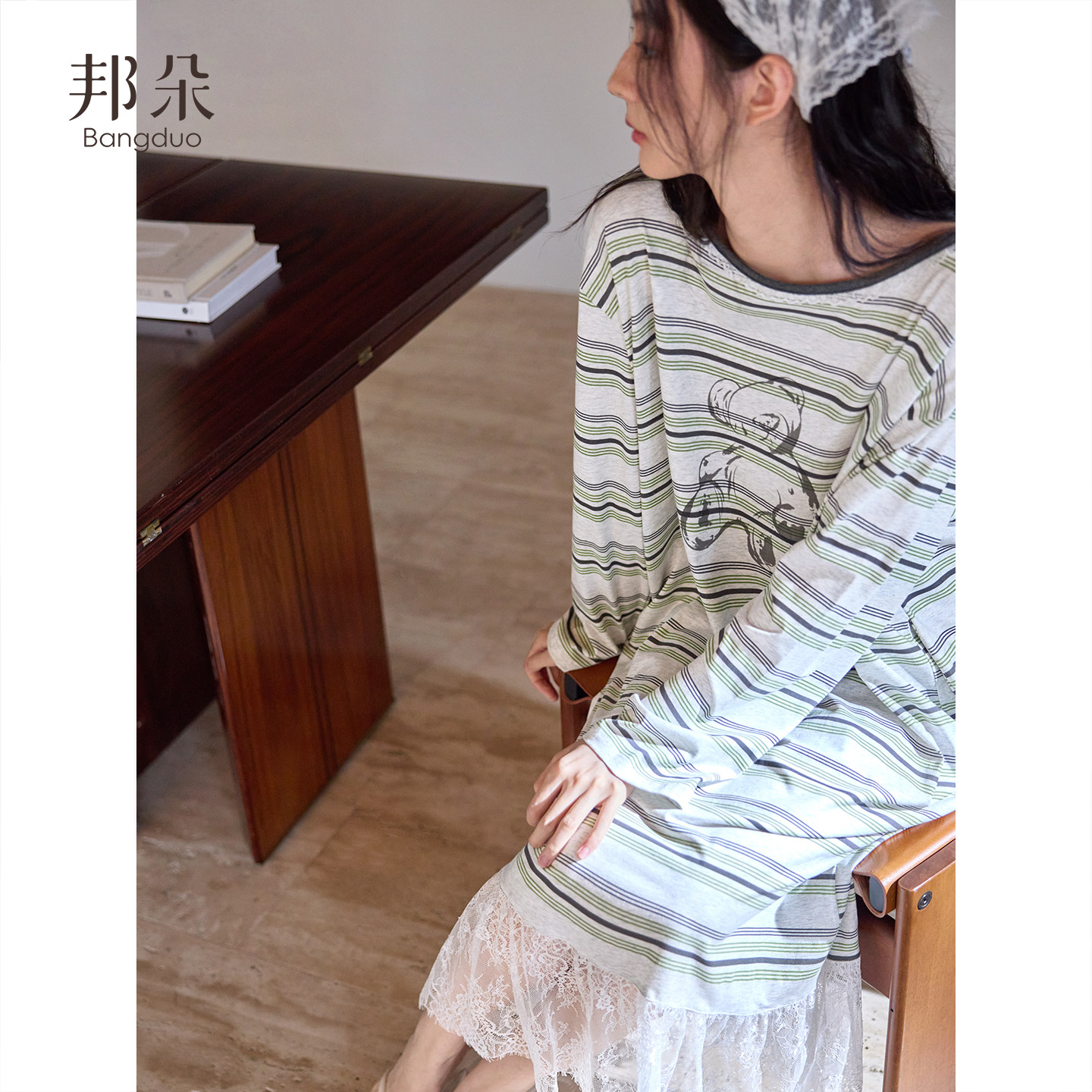 睡裙女士春秋款莫代尔长袖连衣裙图片