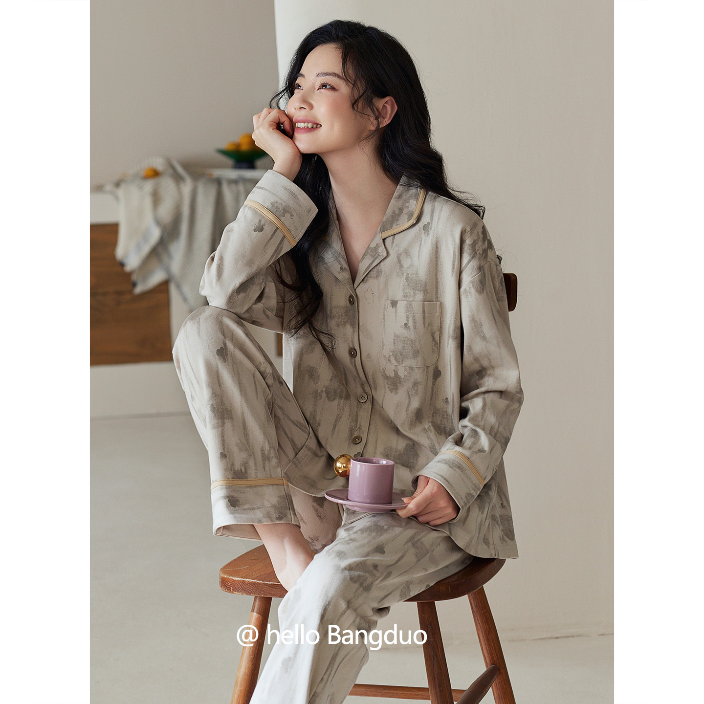 睡衣女士春秋款纯棉长袖家居服