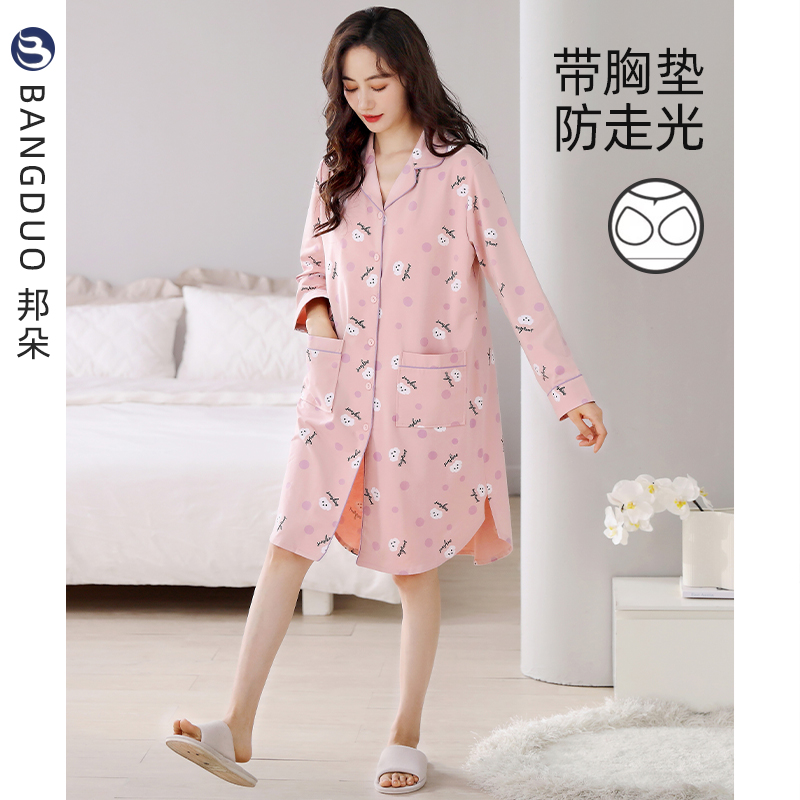 睡裙女士春秋款纯棉长袖连衣裙