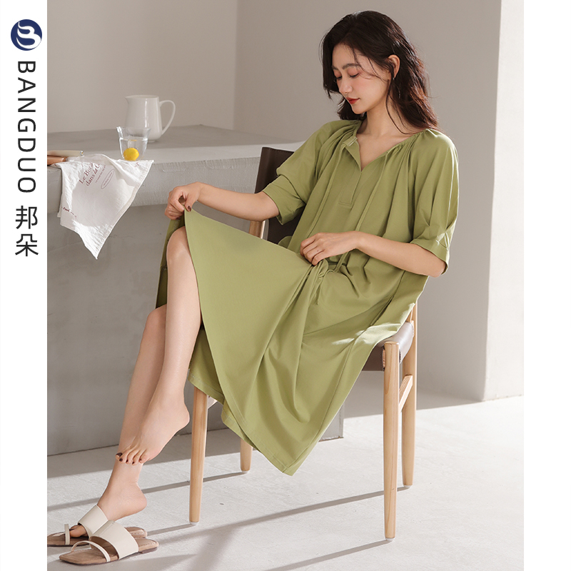 睡裙女士夏季莫代尔短袖连衣裙