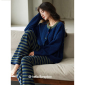 家居服 秋冬珊瑚绒高级感冬款 睡衣女士冬季 半边绒加厚加绒保暖女款