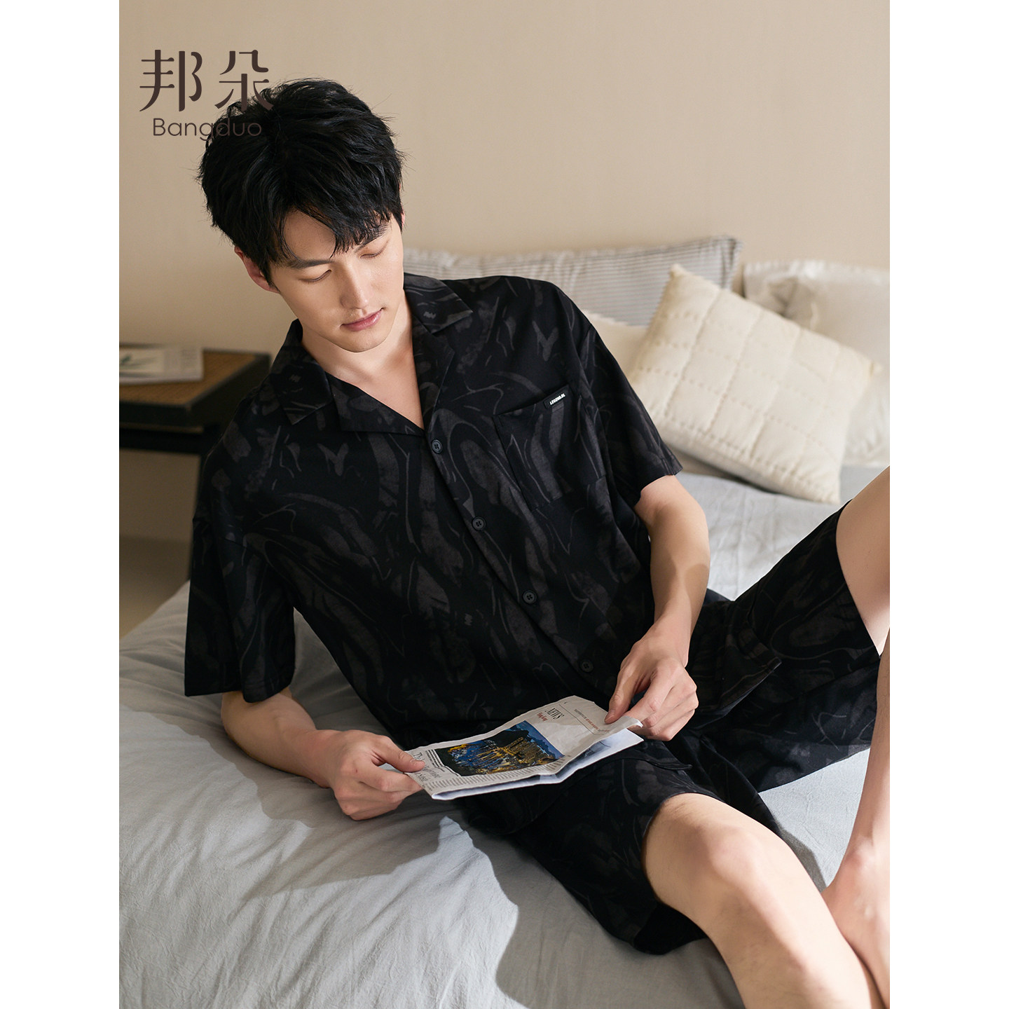 睡衣男士夏季纯棉短袖短裤薄款大码休闲凉感半袖高级感家居服套装