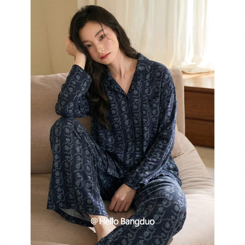 睡衣女士春秋款纯棉长袖家居服
