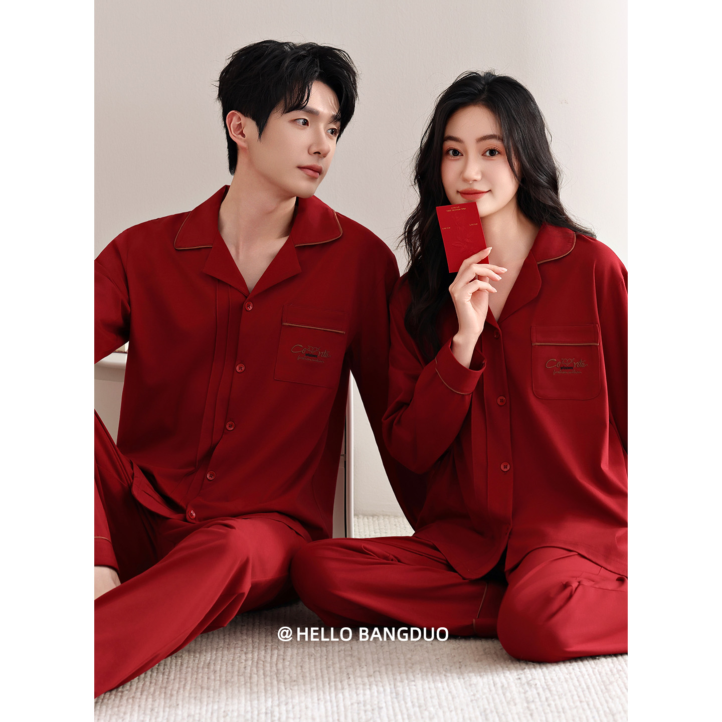 情侣睡衣春秋款纯棉长袖家居服