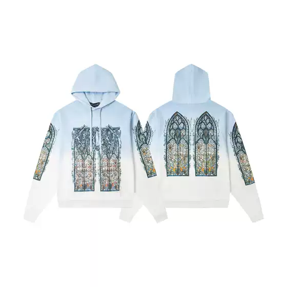 Who Decides War 26Ss New Niche Trendy Brand White Ink Direct Spray Dyeing Vintage Washed Sweatshirt Trend