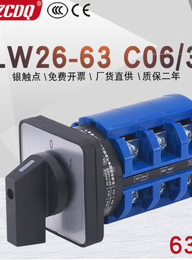 LW26-63 C06/3两档六线380V电源切断主控断路6P 63A万能转换开关